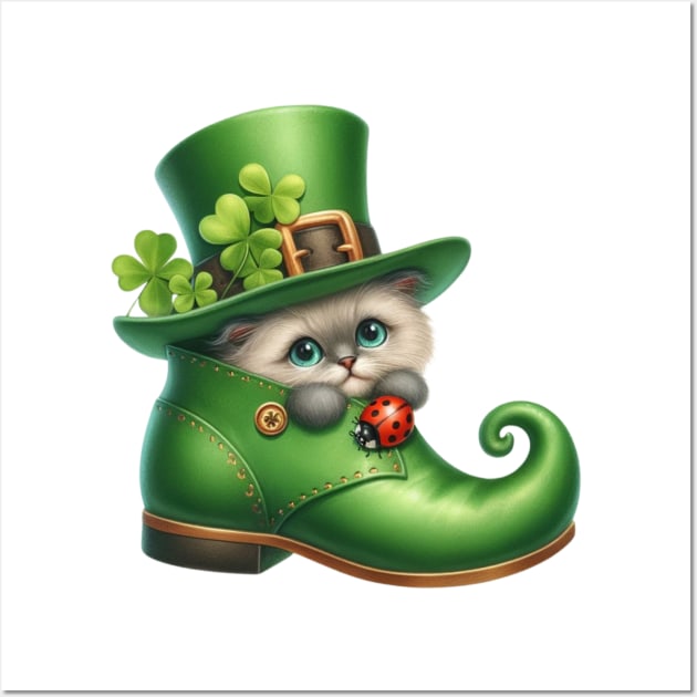 Ragdoll Cat Shoes For Patricks Day Wall Art by Chromatic Fusion Studio